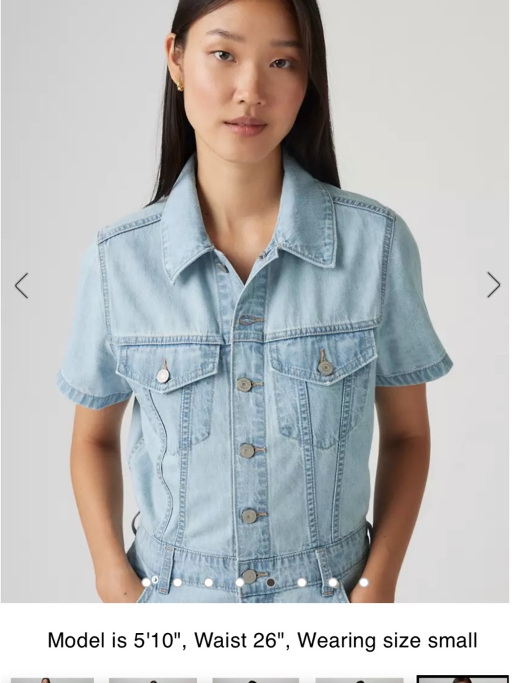 Levi's Type 3 Light Blue Short-Sleeve Denim Jumpsuit - Picture 3 of 4